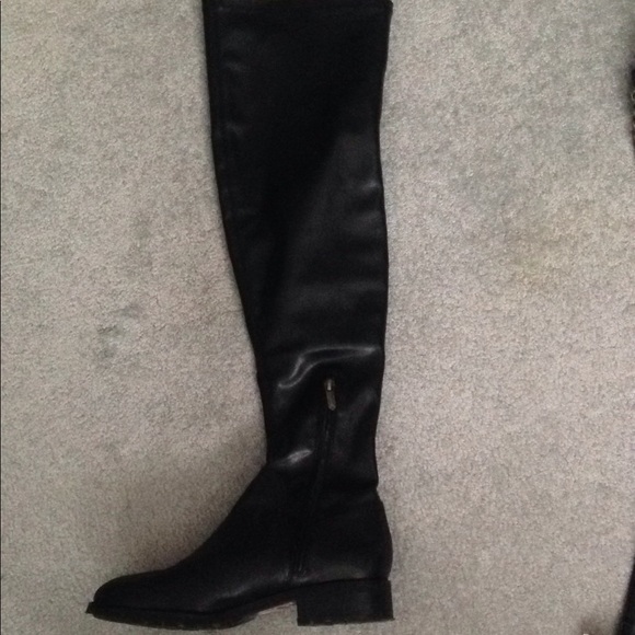 Sam Edelman Black over the knee flat leather boots - Picture 4 of 6